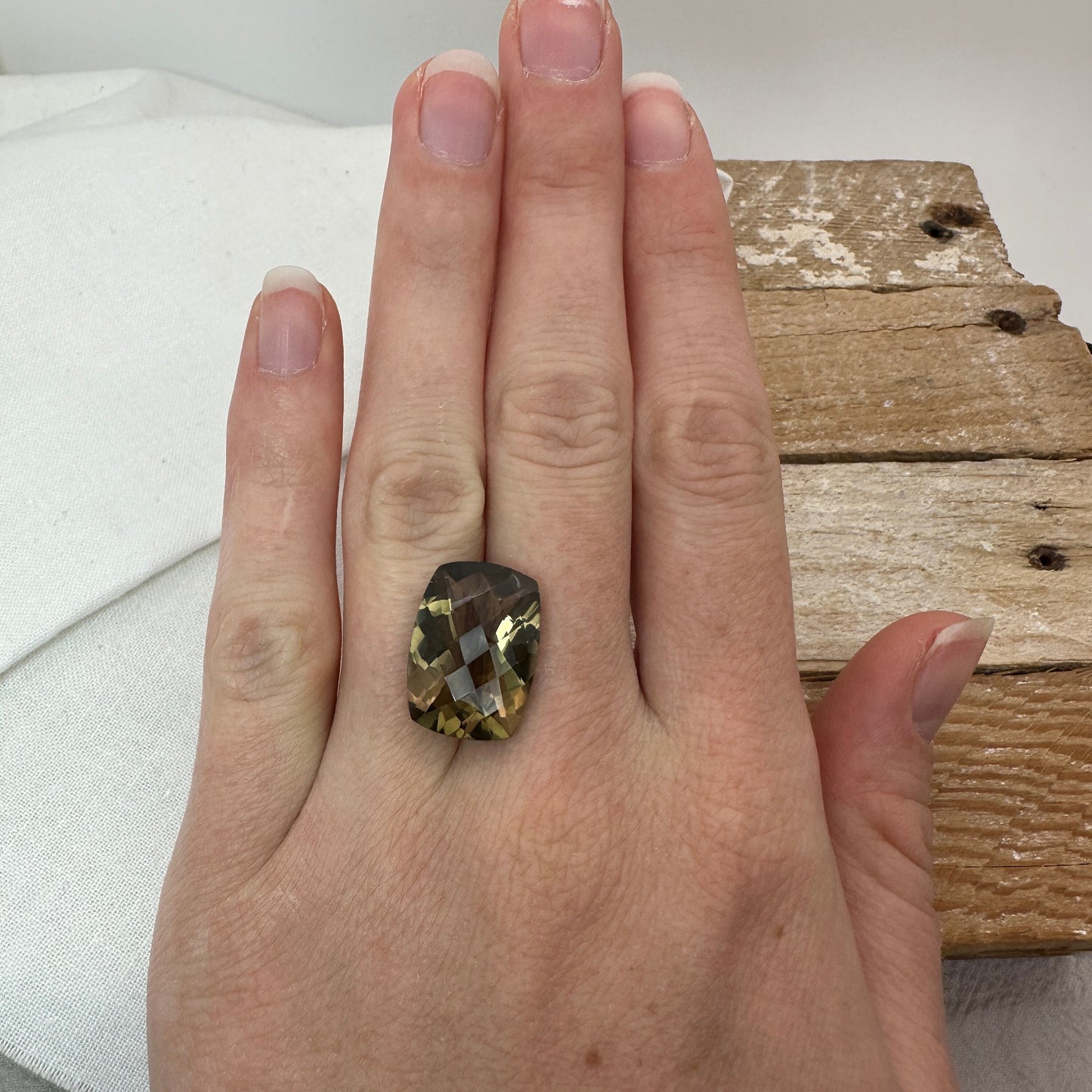 18x13mm Smoky quartz 11.50 carat Rectangle Cushion Checkerboard, Faceted Loose Gemstone