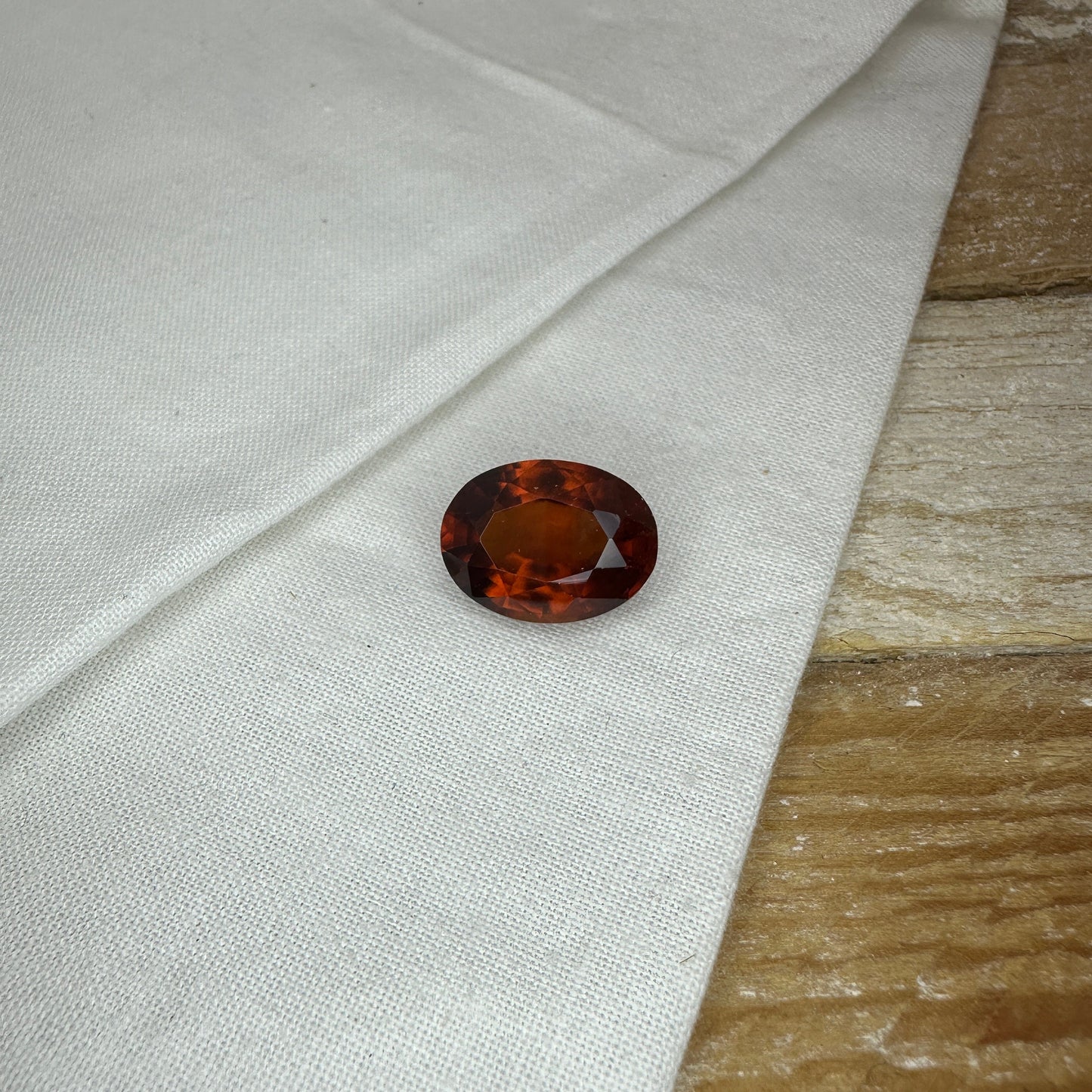 16x12mm Natural Orange Hessonite Garnet 11.65 carat Oval Faceted Loose Gemstone, Red Orange Grossular Garnet
