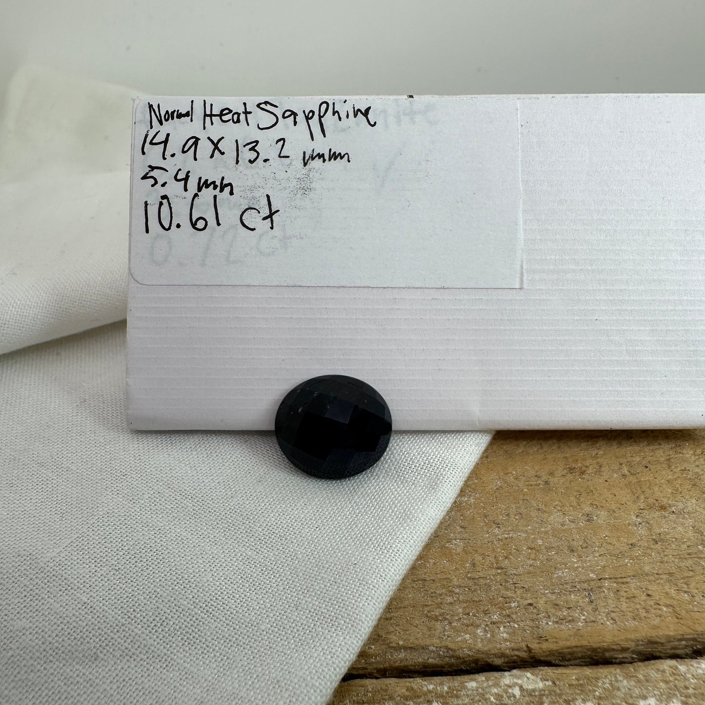 10.61 carat Natural Dark Blue Sapphire 15x13mm Checker Rose Cut, Oval Cut Gem Faceted Loose Large Dark Sapphire