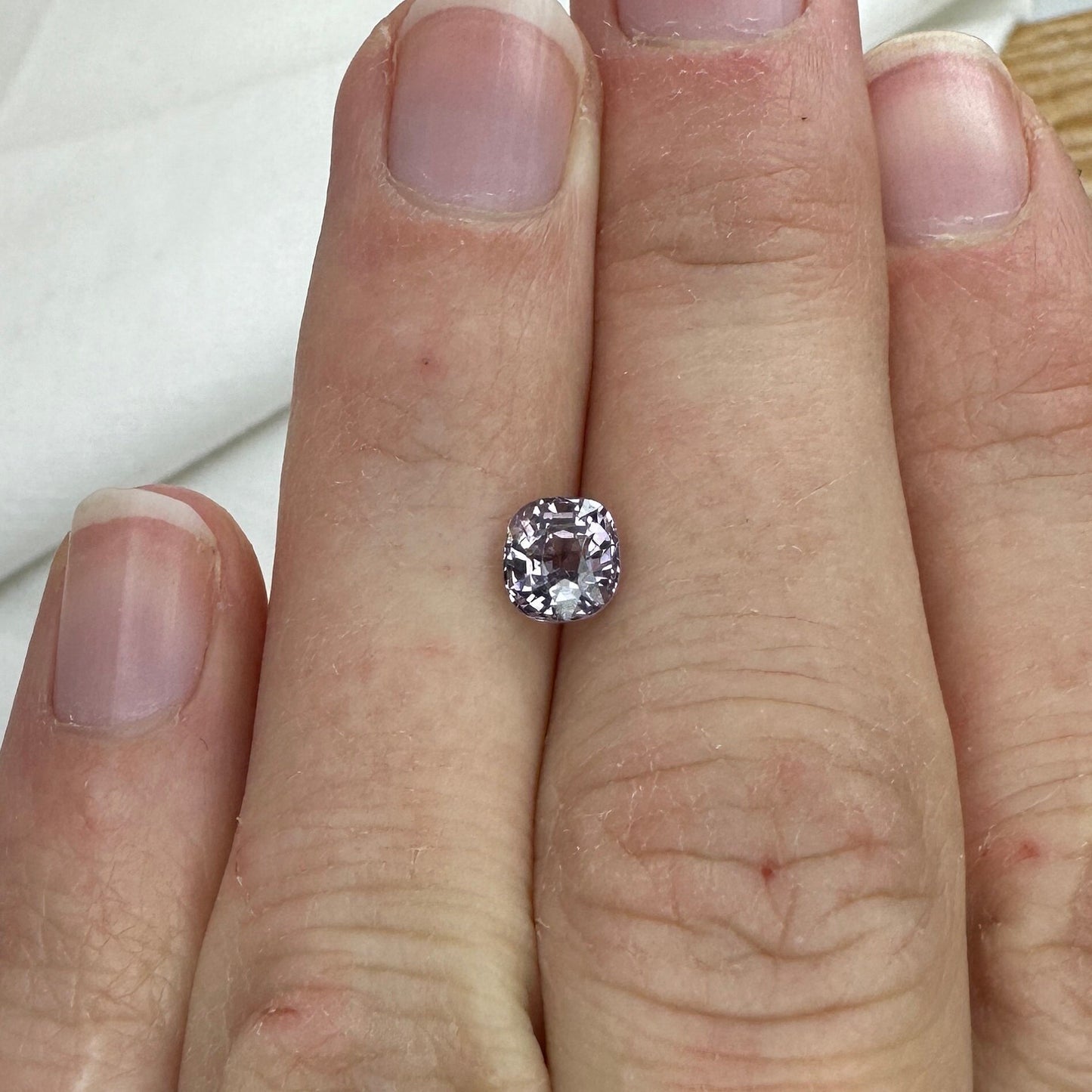 0.89 Ct Natural Purple Spinel 5.5x5mm Cushion Cut Faceted Loose Gemstone, Grayish Purple Stone