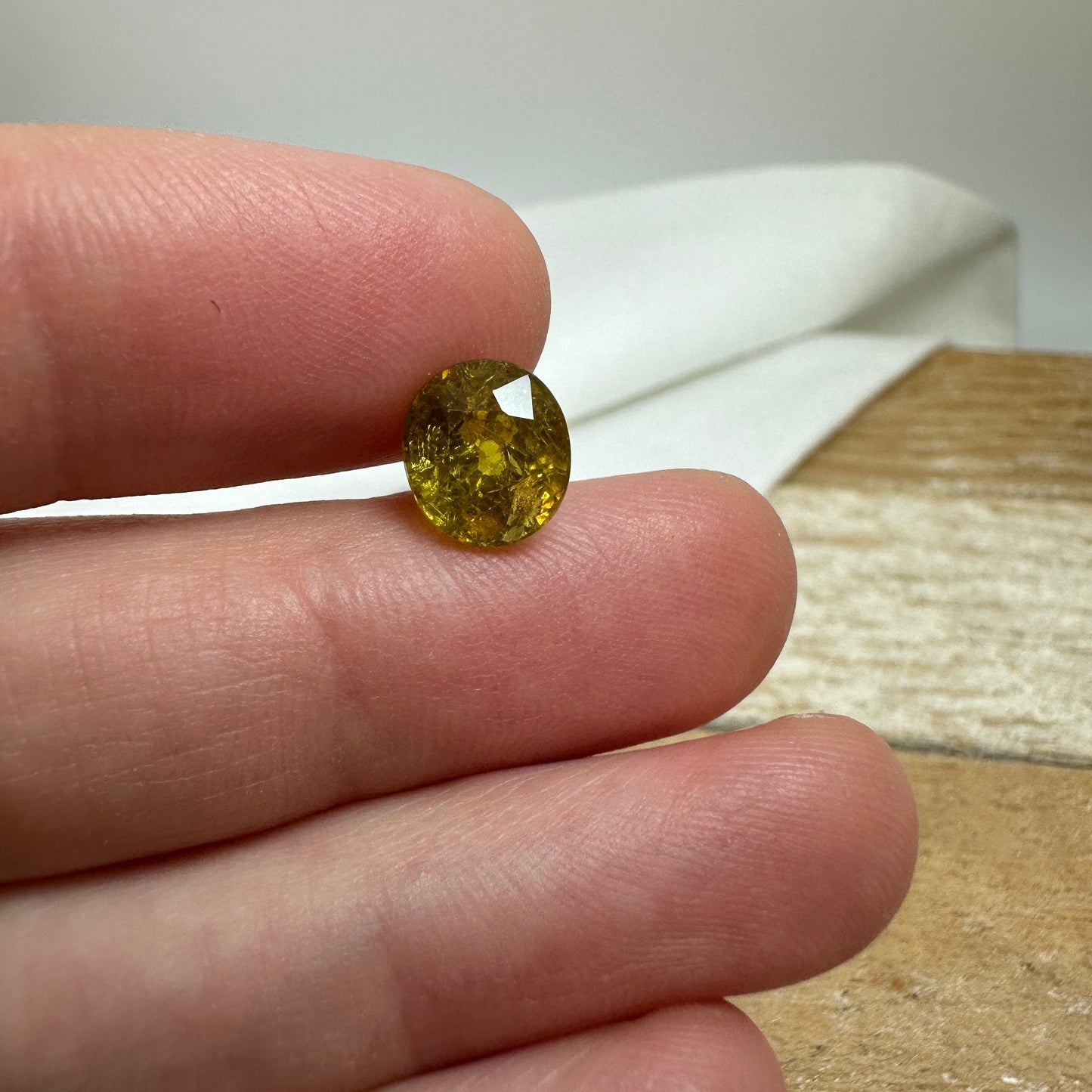 Natural Grossular Andradite Garnet 2.99 carat 8.3x7.3mm Oval Faceted Loose Gem, Yellow Garnet