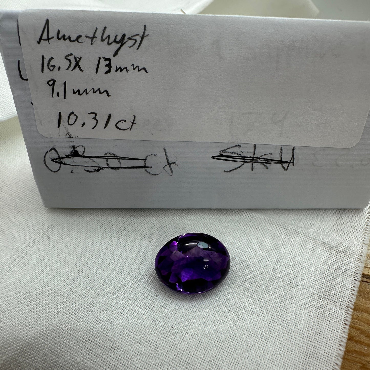 10.31 Carat Natural Amethyst 16.5x13mm Oval, Loose Purple Gem, Recycled Gemstone, Cabochon top Faceted back, February Birthstone