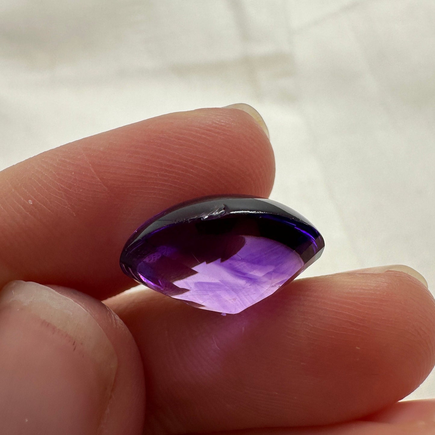 10.31 Carat Natural Amethyst 16.5x13mm Oval, Loose Purple Gem, Recycled Gemstone, Cabochon top Faceted back, February Birthstone