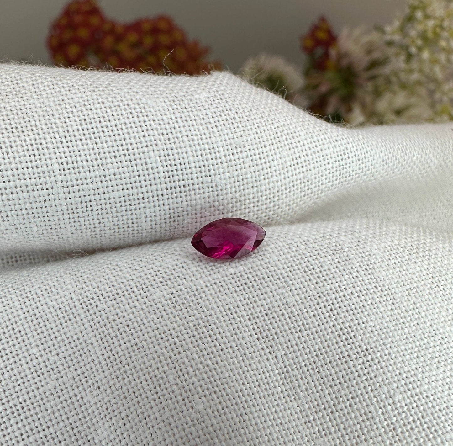6.4x3.5mm Red Beryl Marquise Cut 0.20 Carat, Faceted Natural Utah Red Beryl, Bixbite