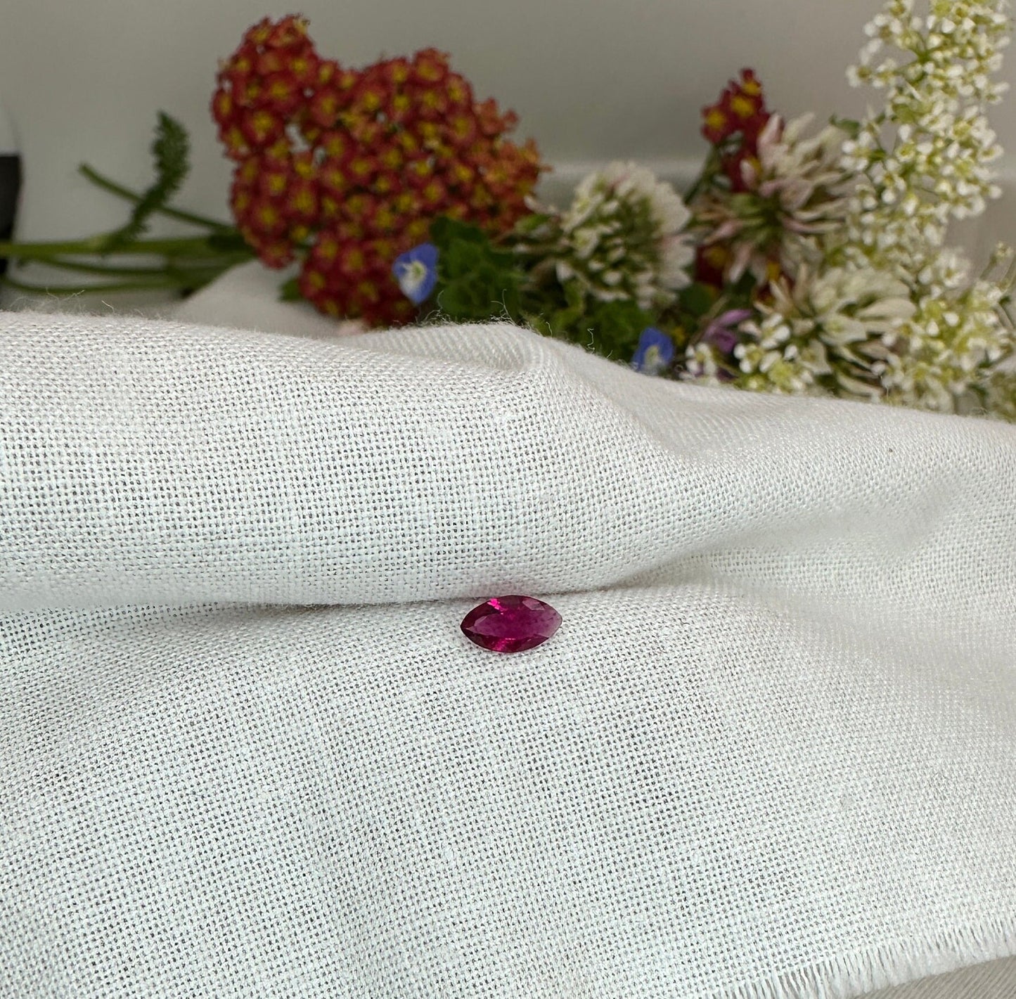 6.4x3.5mm Red Beryl Marquise Cut 0.20 Carat, Faceted Natural Utah Red Beryl, Bixbite