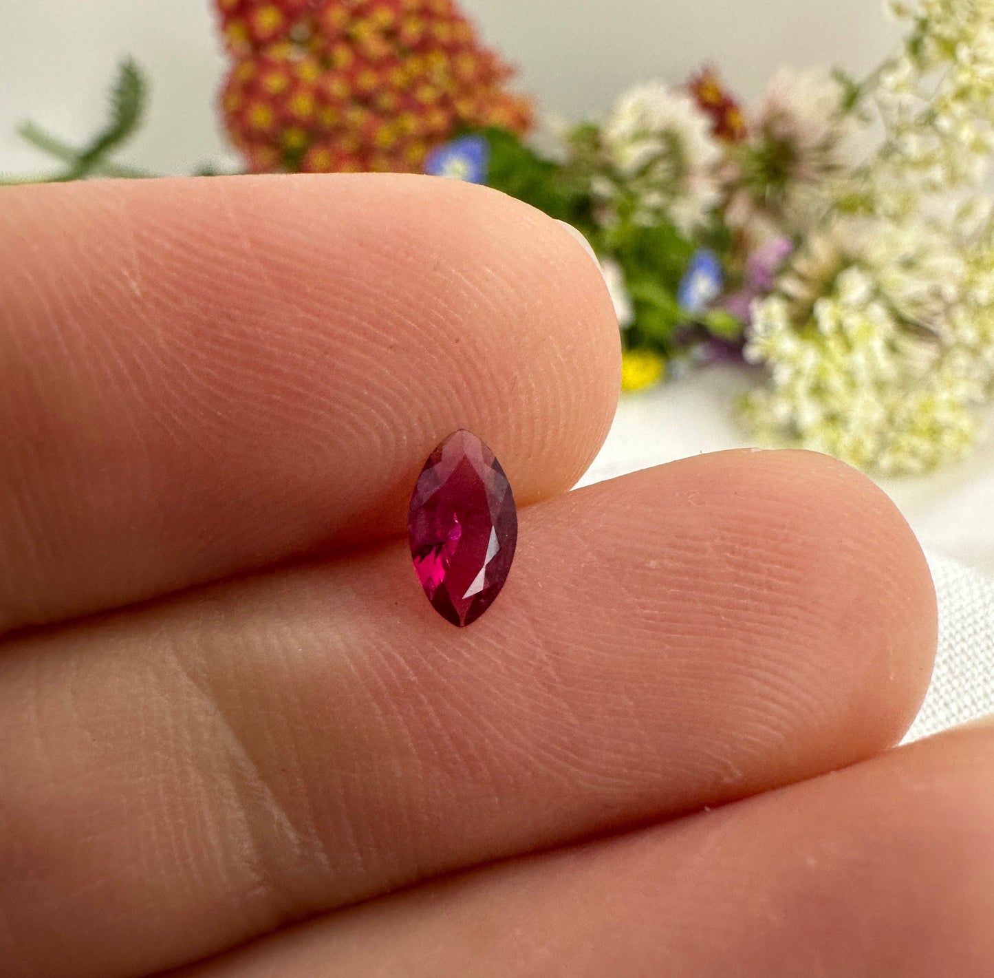 6.4x3.5mm Red Beryl Marquise Cut 0.20 Carat, Faceted Natural Utah Red Beryl, Bixbite