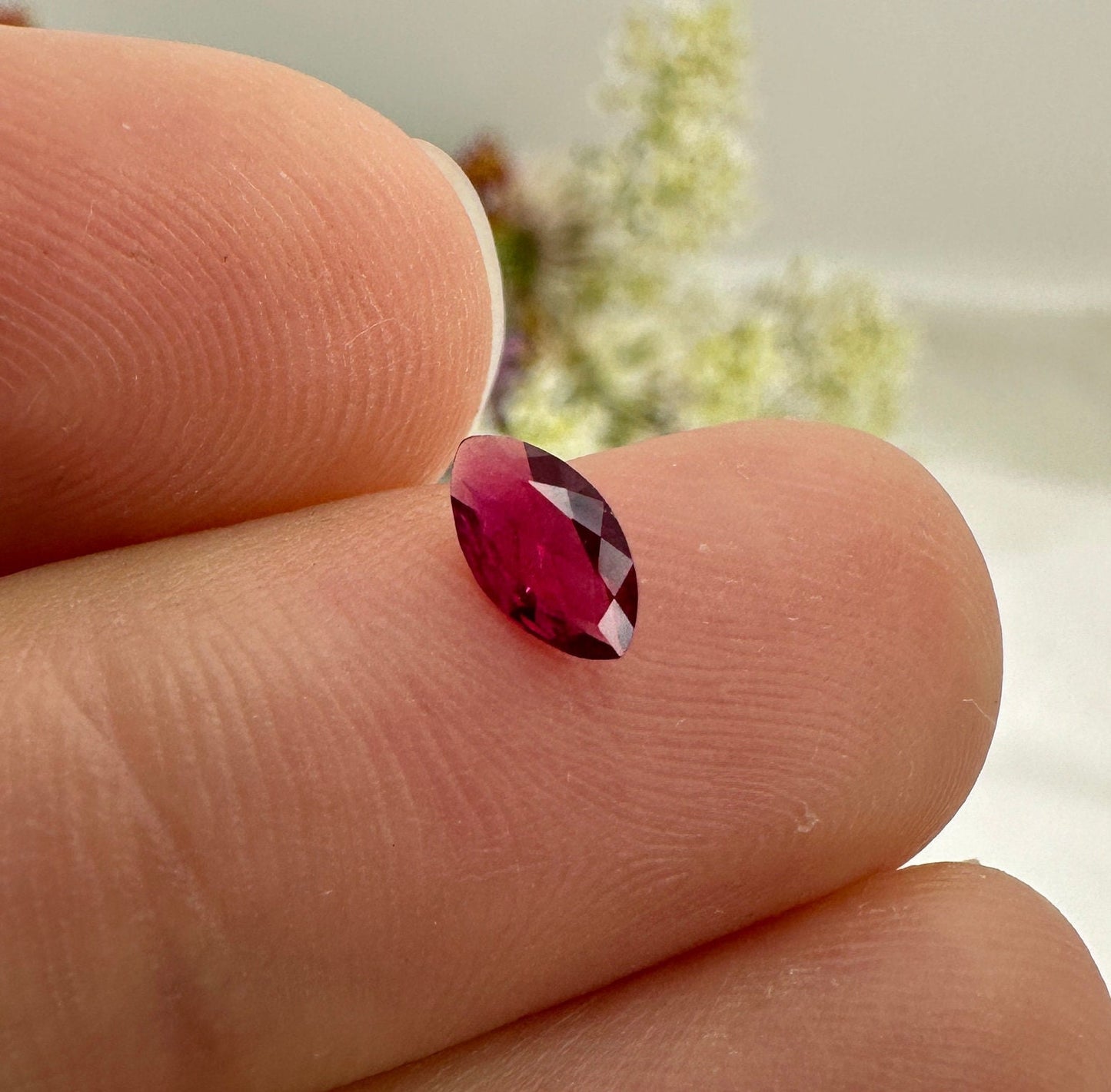 6.4x3.5mm Red Beryl Marquise Cut 0.20 Carat, Faceted Natural Utah Red Beryl, Bixbite