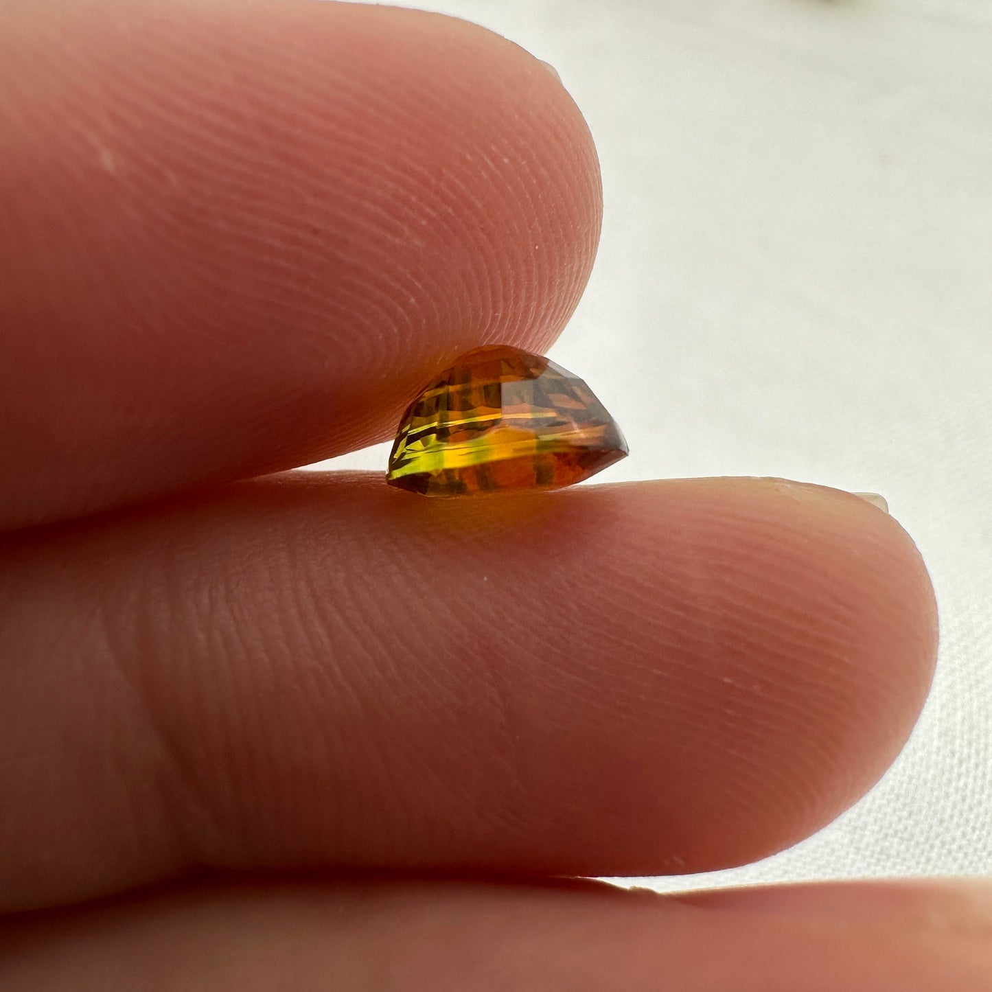 2 Carat Sapphire 7.5x7.1mm Oval Cut, Heat Treated, Yellow Orange, Faceted Loose Australian Sapphire