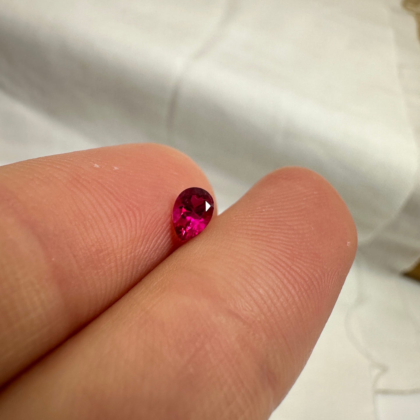 0.25 Carat Red Beryl 5.1x3.55mm Pear Cut, Natural Utah Red Beryl, Faceted Bixbite, Rare Gemstone