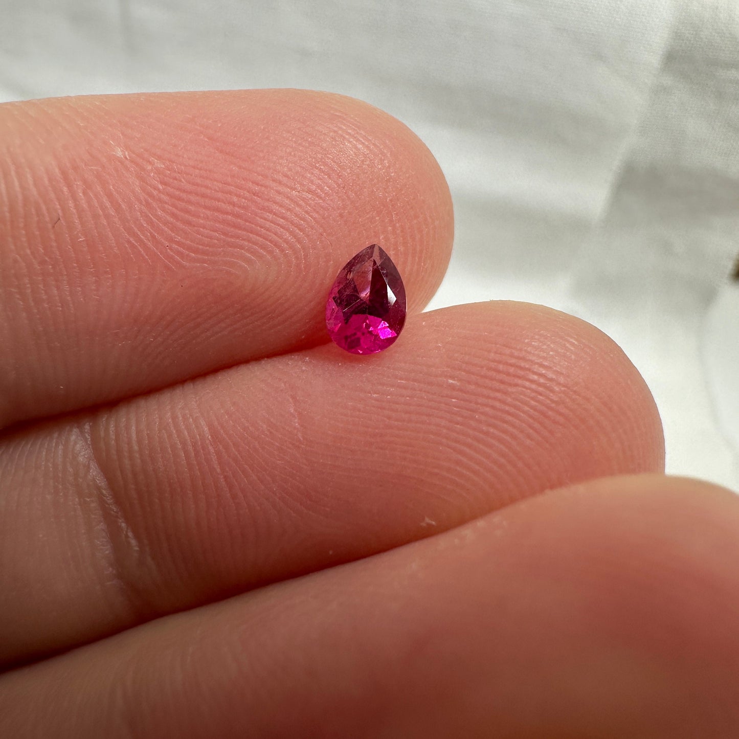 0.25 Carat Red Beryl 5.1x3.55mm Pear Cut, Natural Utah Red Beryl, Faceted Bixbite, Rare Gemstone
