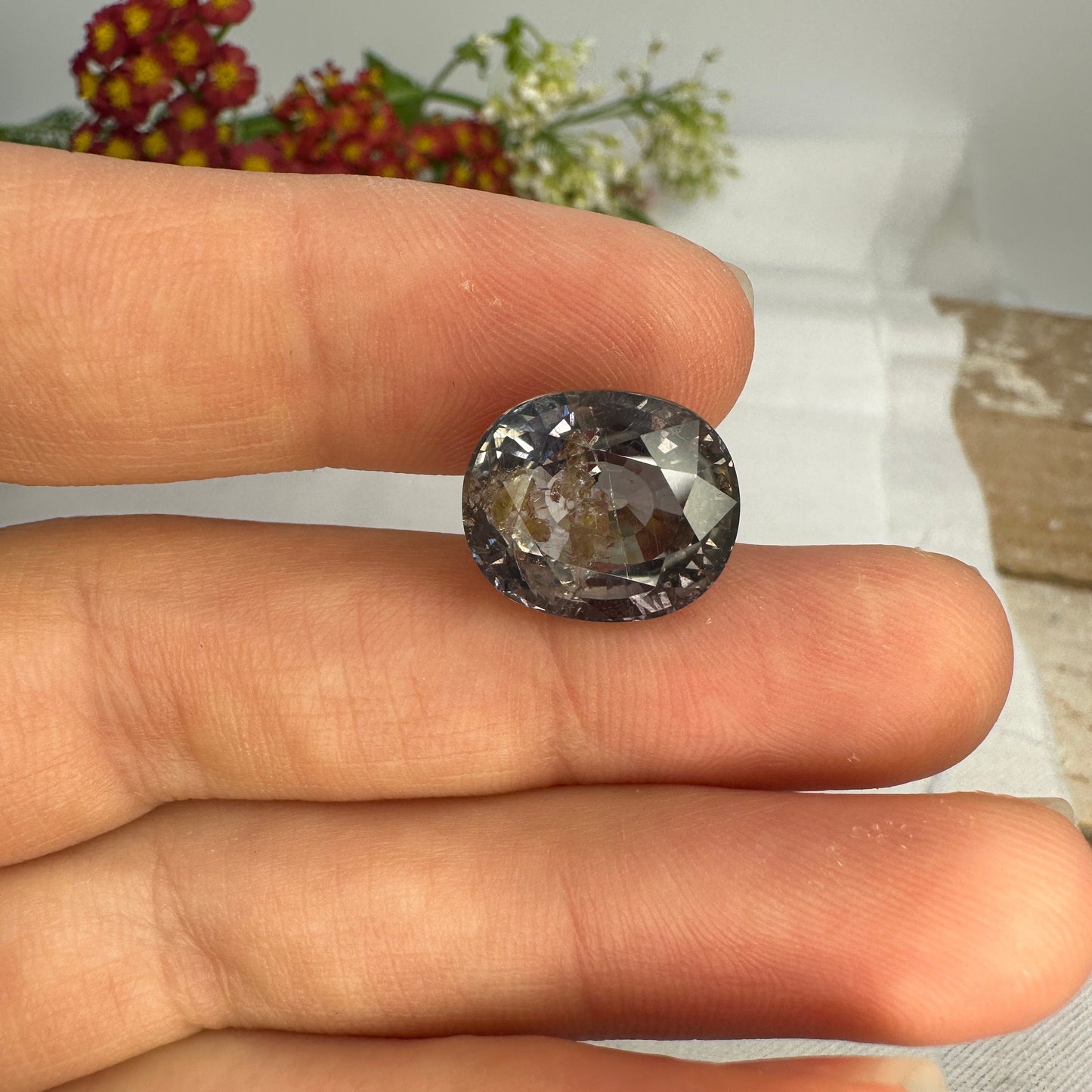 13 Carat Color Change Sapphire 13.75x11.65mm Oval Cut, Yellow Green to Purple, Natural Unheated Faceted Loose Sapphire, Tanzania