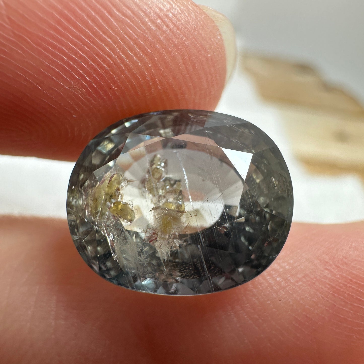 13 Carat Color Change Sapphire 13.75x11.65mm Oval Cut, Yellow Green to Purple, Natural Unheated Faceted Loose Sapphire, Tanzania