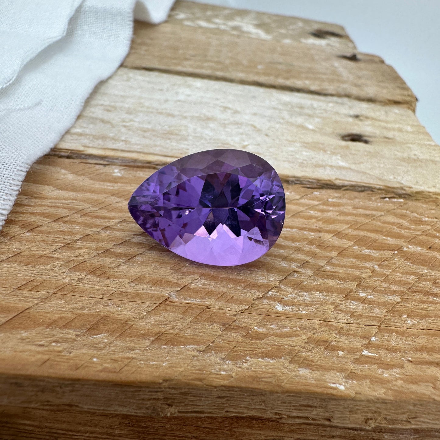20x15mm Purple Amethyst 15 Carat Pear Cut, Faceted Loose