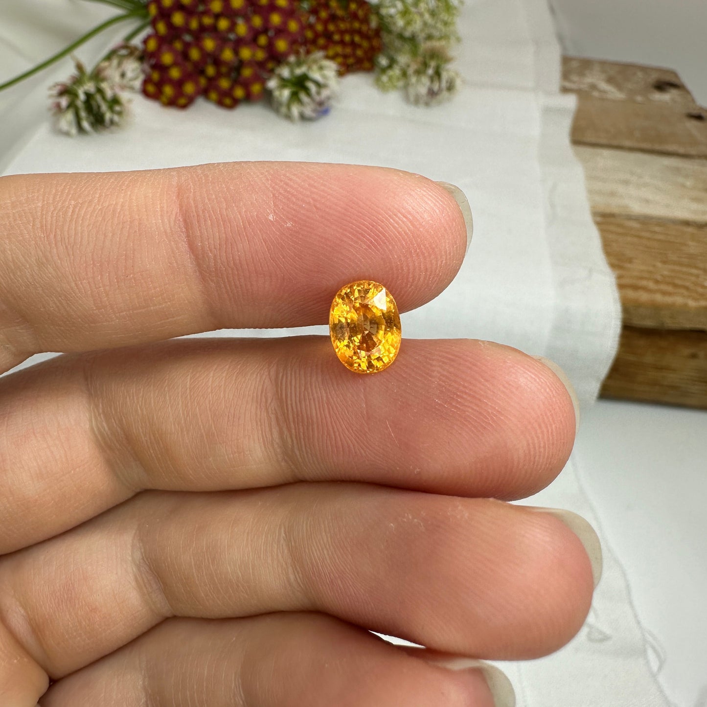 2 Carat Spessartite Garnet 8x6mm Oval Cut, Faceted Loose Orange Garnet