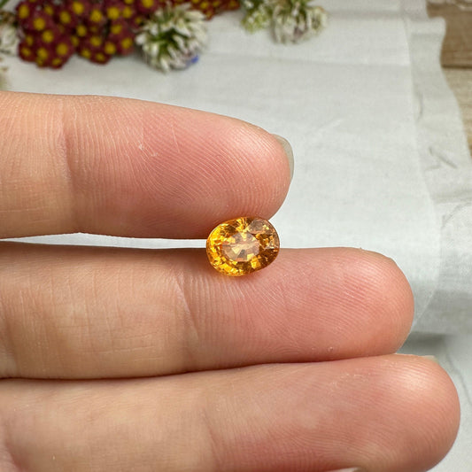 2 Carat Spessartite Garnet 8x6mm Oval Cut, Faceted Loose Orange Garnet