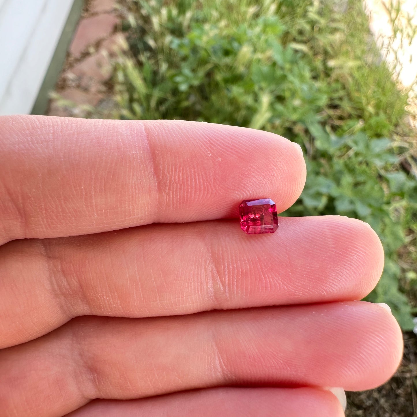 0.69 Carat Red Beryl 5.5x5mm Emerald Cut, Natural Utah Red Beryl, Bixbite