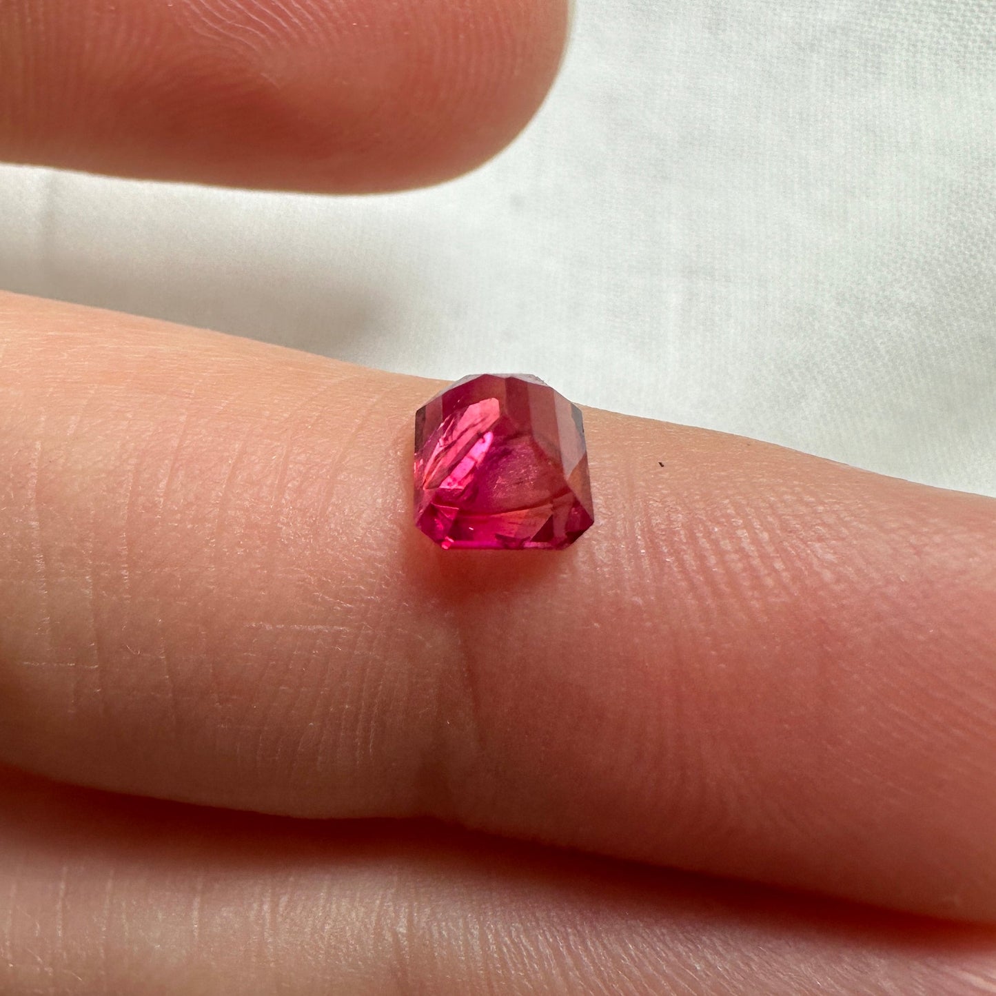 0.69 Carat Red Beryl 5.5x5mm Emerald Cut, Natural Utah Red Beryl, Bixbite