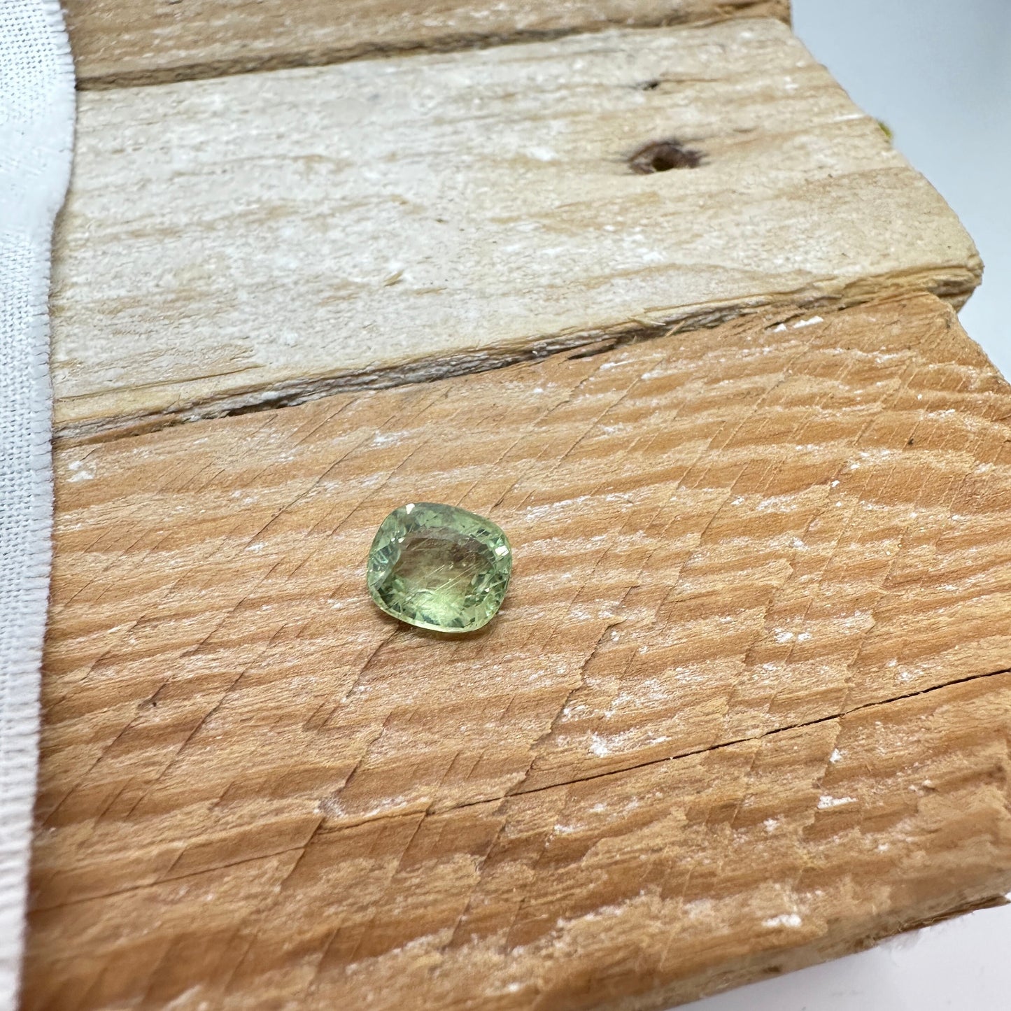 1.6 Carat Green Sapphire 7.35x6.4mm Cushion Cut, Unheated Faceted Loose Natural Sapphire, Madagascar