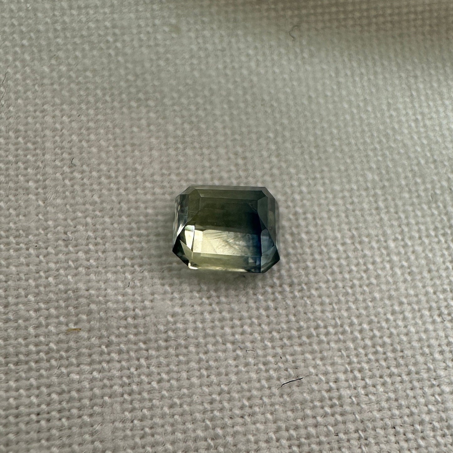 0.96 carat Natural Green-Blue Sapphire 5.2x4.8mm Loose Faceted Gemstone Bi-Color Silky Sapphire, Approx. 5mm Emerald cut