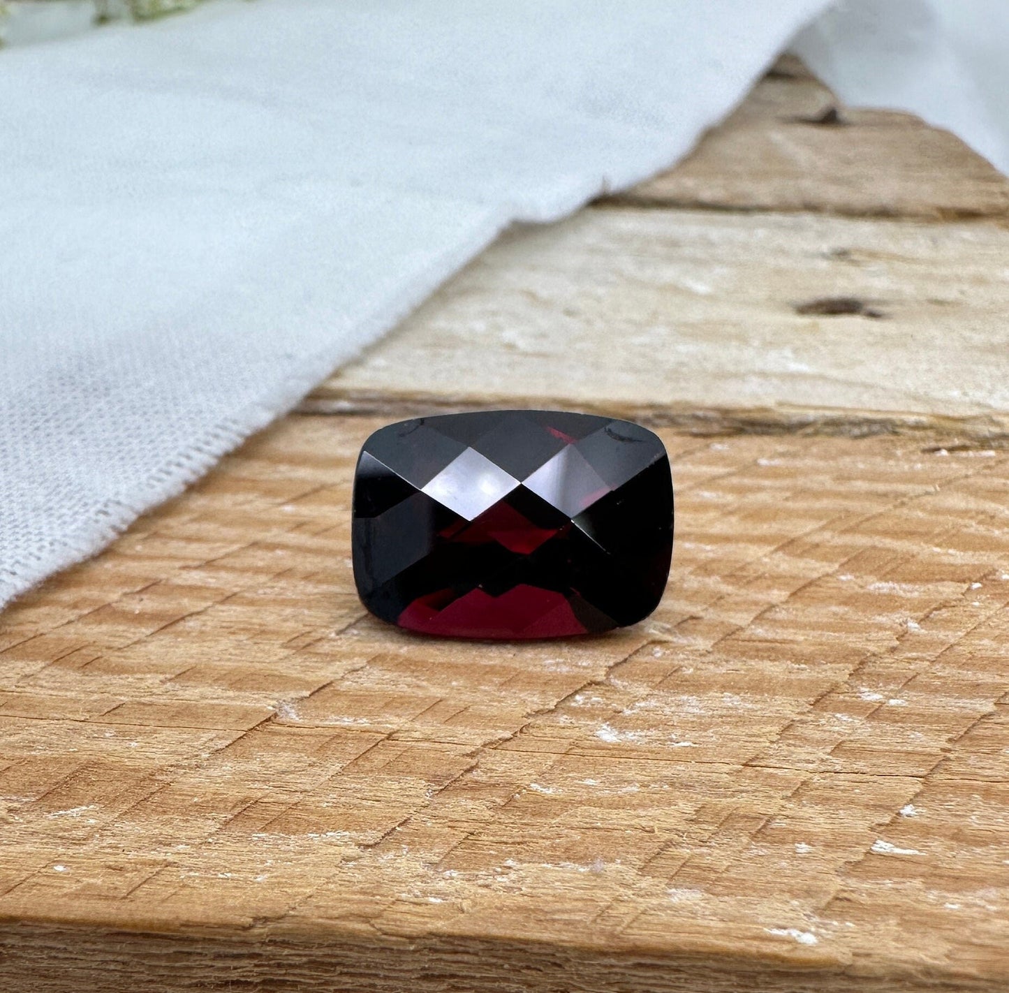 14x10mm Rhodolite Garnet 8 Carat Rectangle Cushion Cut, Purplish Red Garnet