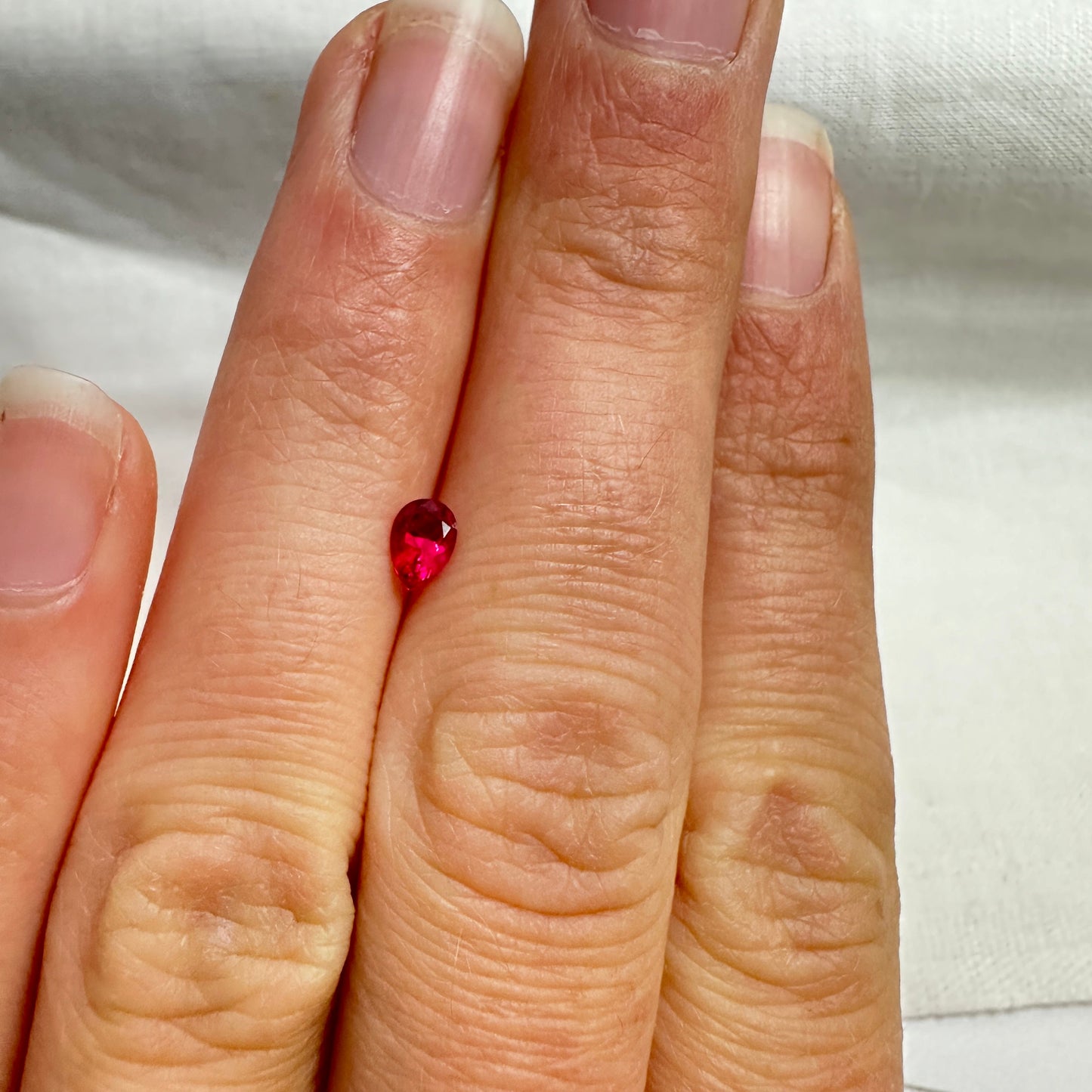 0.25 Carat Red Beryl 5.1x3.55mm Pear Cut, Natural Utah Red Beryl, Faceted Bixbite, Rare Gemstone