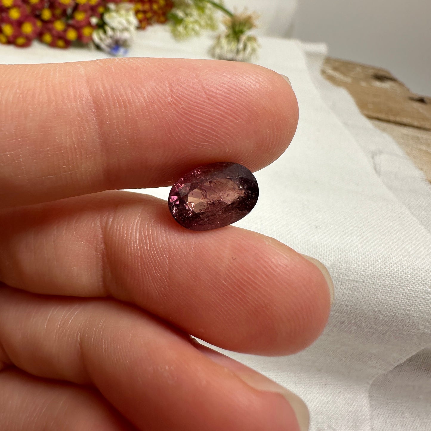 4 Carat Purple Sapphire 10x7mm Oval Cut, Unheated Faceted Loose Natural Sapphire, Tanzania