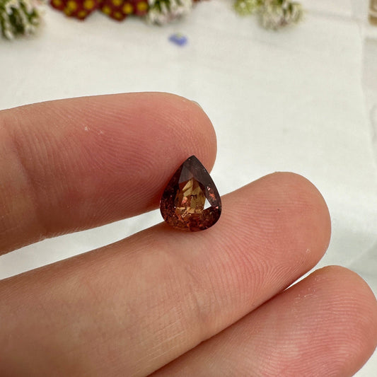 2 Carat Purple Sapphire 8.75x7mm Pear Cut, Unheated Faceted Loose Natural Sapphire, Tanzania