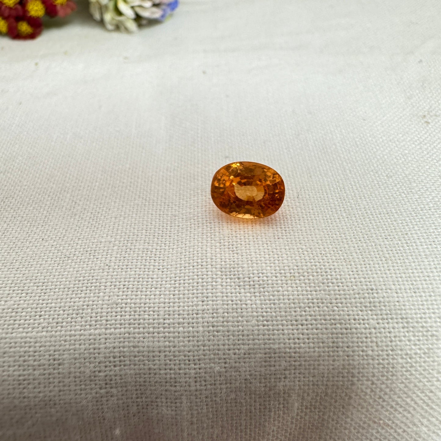 2 Carat Spessartite Garnet 8x6mm Oval Cut, Faceted Loose Orange Garnet
