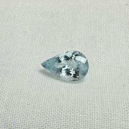 2.13 ct Natural Aquamarine, 11.3x7.2mm, Light Blue Pear Cut Loose Faceted Gemstone