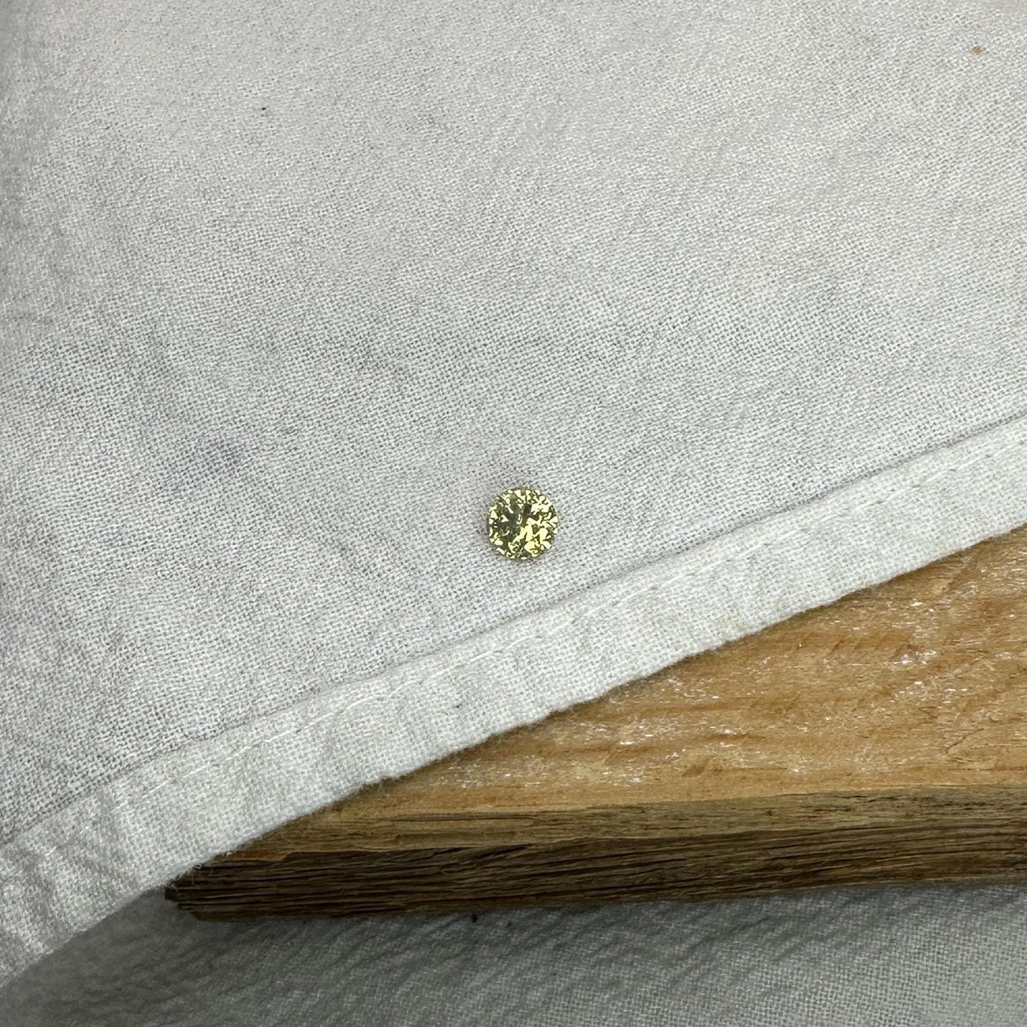 0.52 Carat Yellow Montana Sapphire 5mm Round Cut, Natural Unheated Faceted Loose