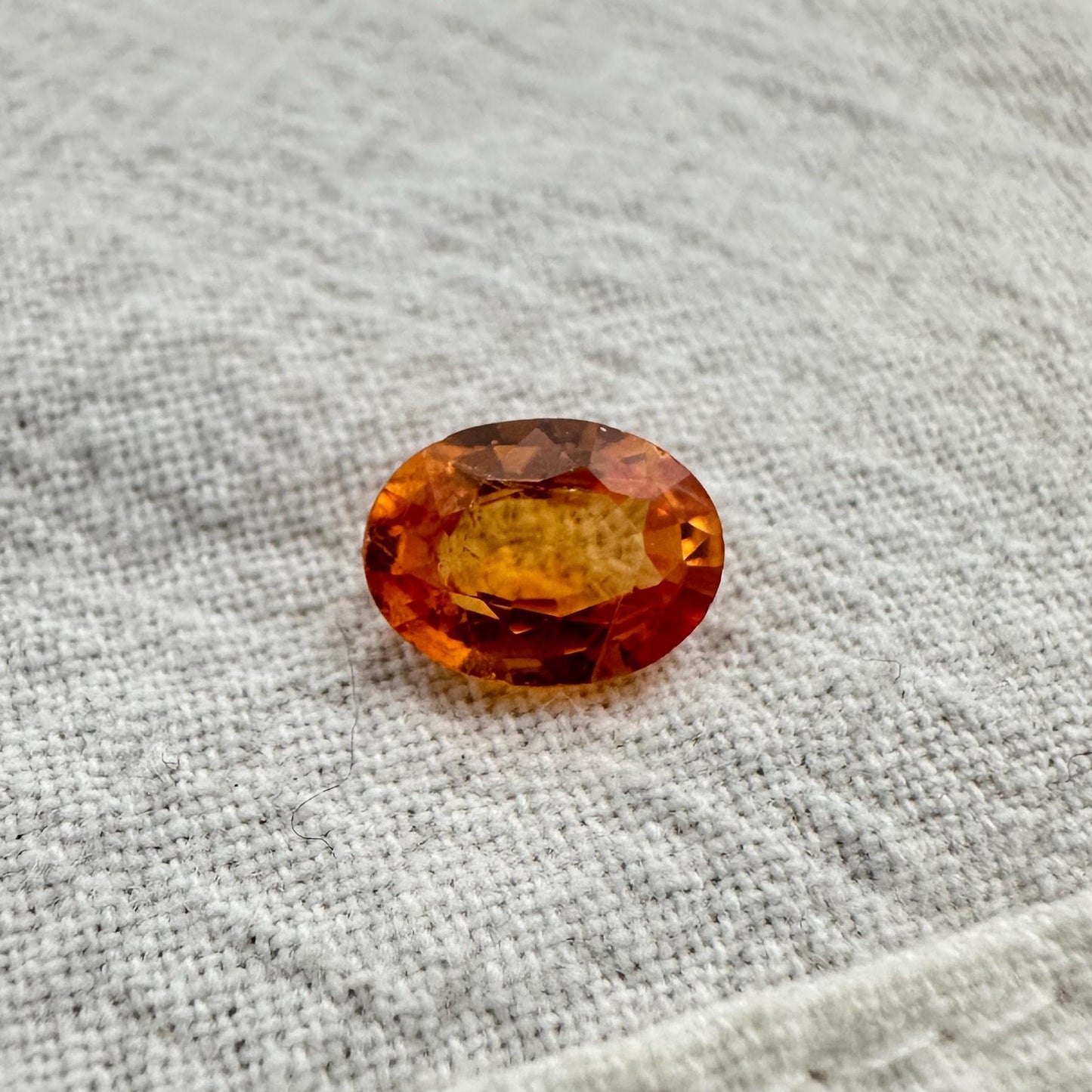 1.33 Carat Spessartite Garnet 7.9x5.85mm Oval Cut, Faceted Loose Orange Garnet