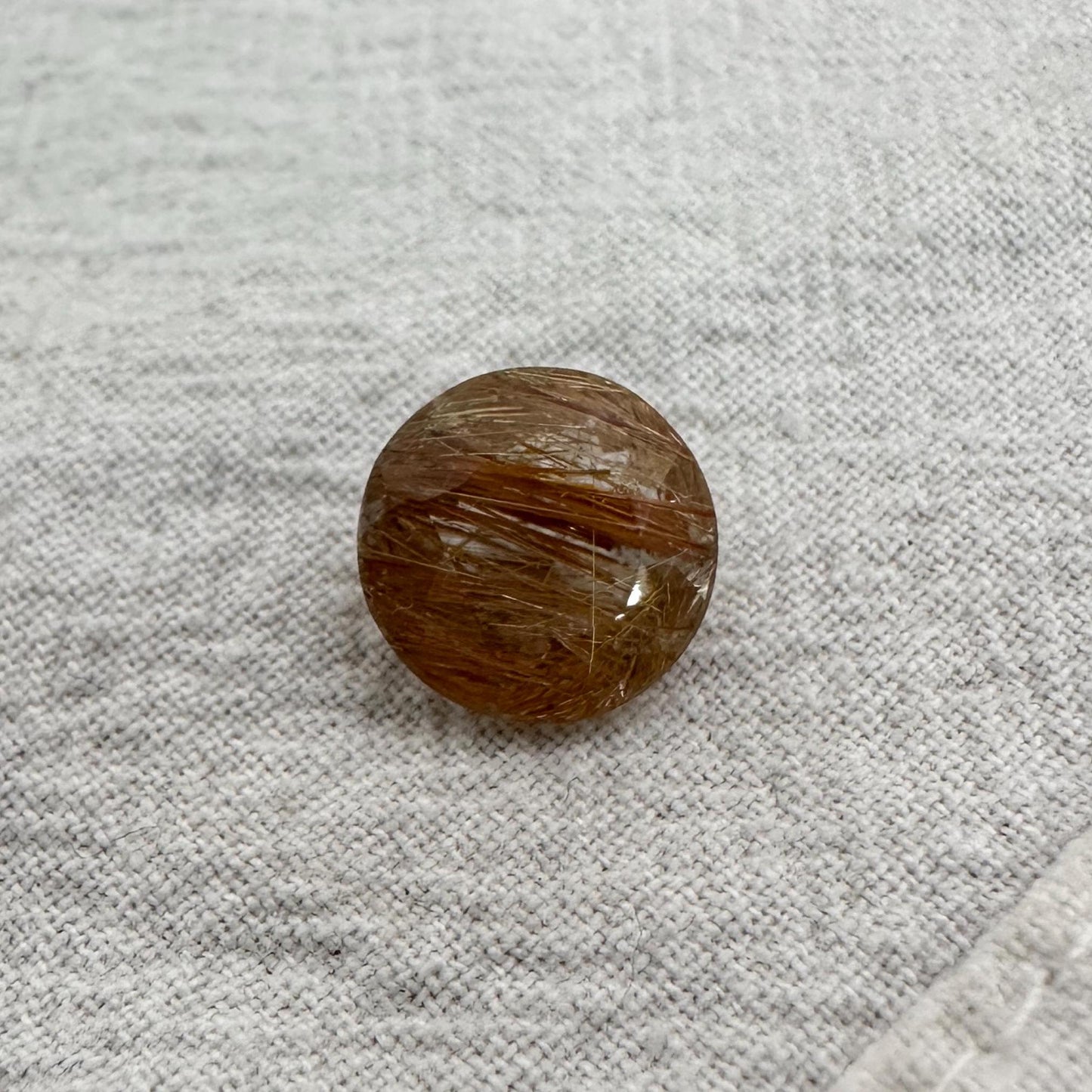 2.67 Carat Rutilated Quartz 10mm Round Cut, Faceted Loose