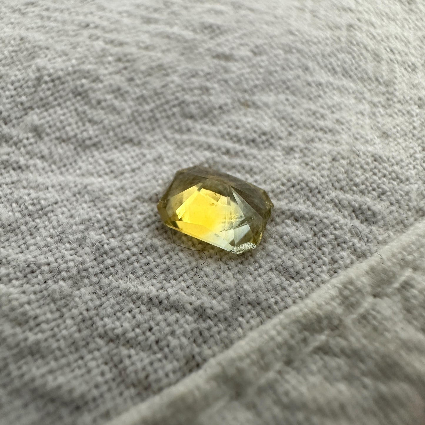 0.67 Carat Golden Yellow Montana Sapphire 5.7x4.3mm Radiant Cut, Faceted Loose Gemstone