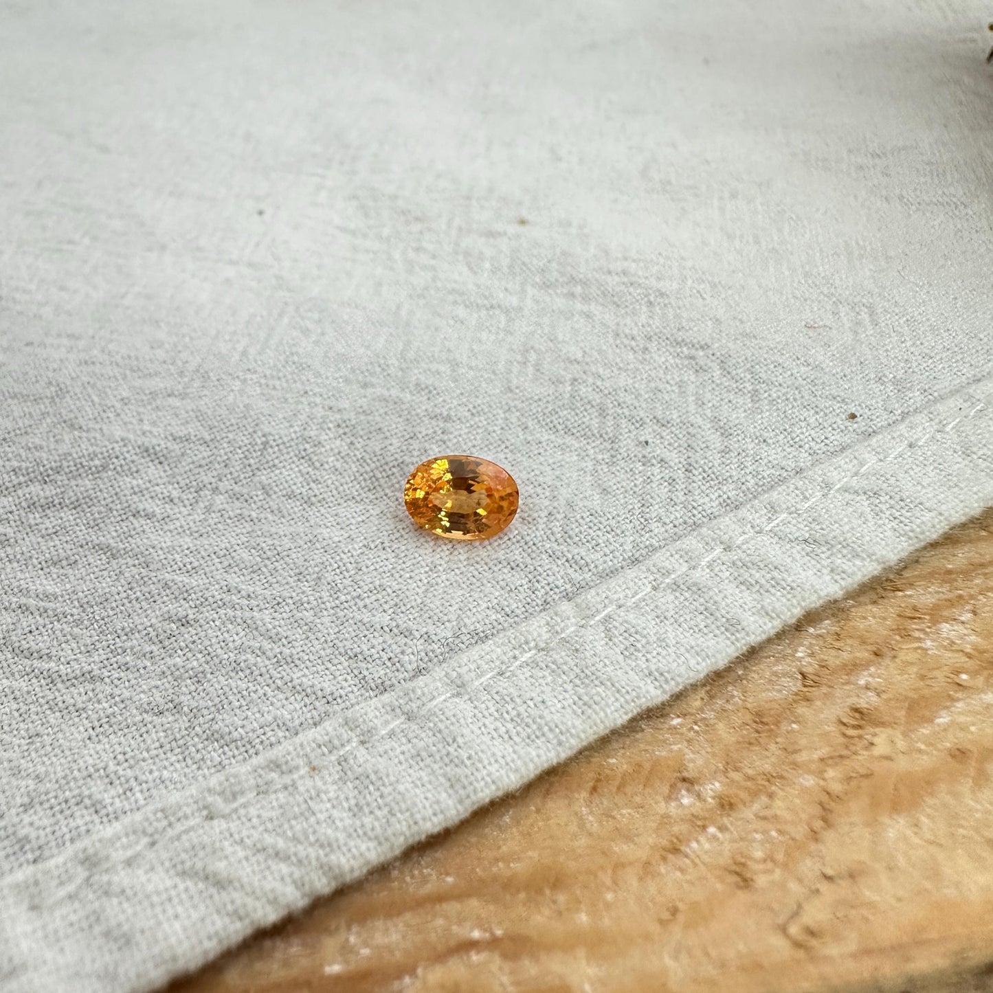 1.15 Carat Spessartite Garnet 6.9x5.1mm Oval Cut, Faceted Loose Orange Garnet