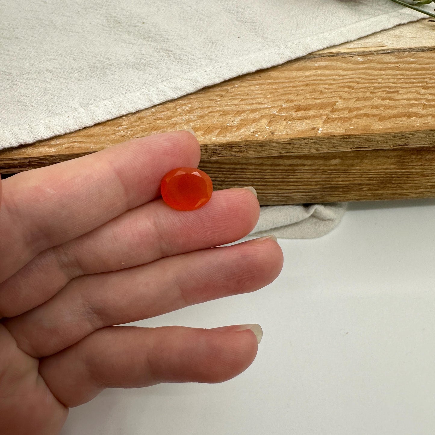 4 Carat Orange Fire Opal 12x10mm Oval Cut, Faceted Loose Opal