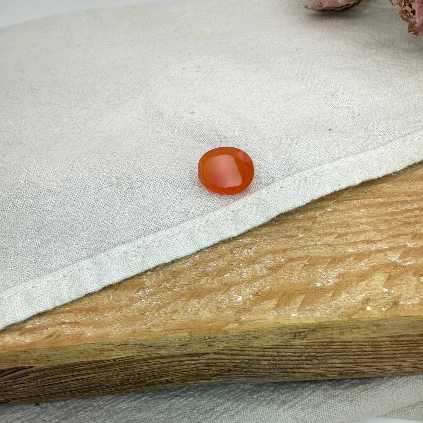 4 Carat Orange Fire Opal 12x10mm Oval Cut, Faceted Loose Opal