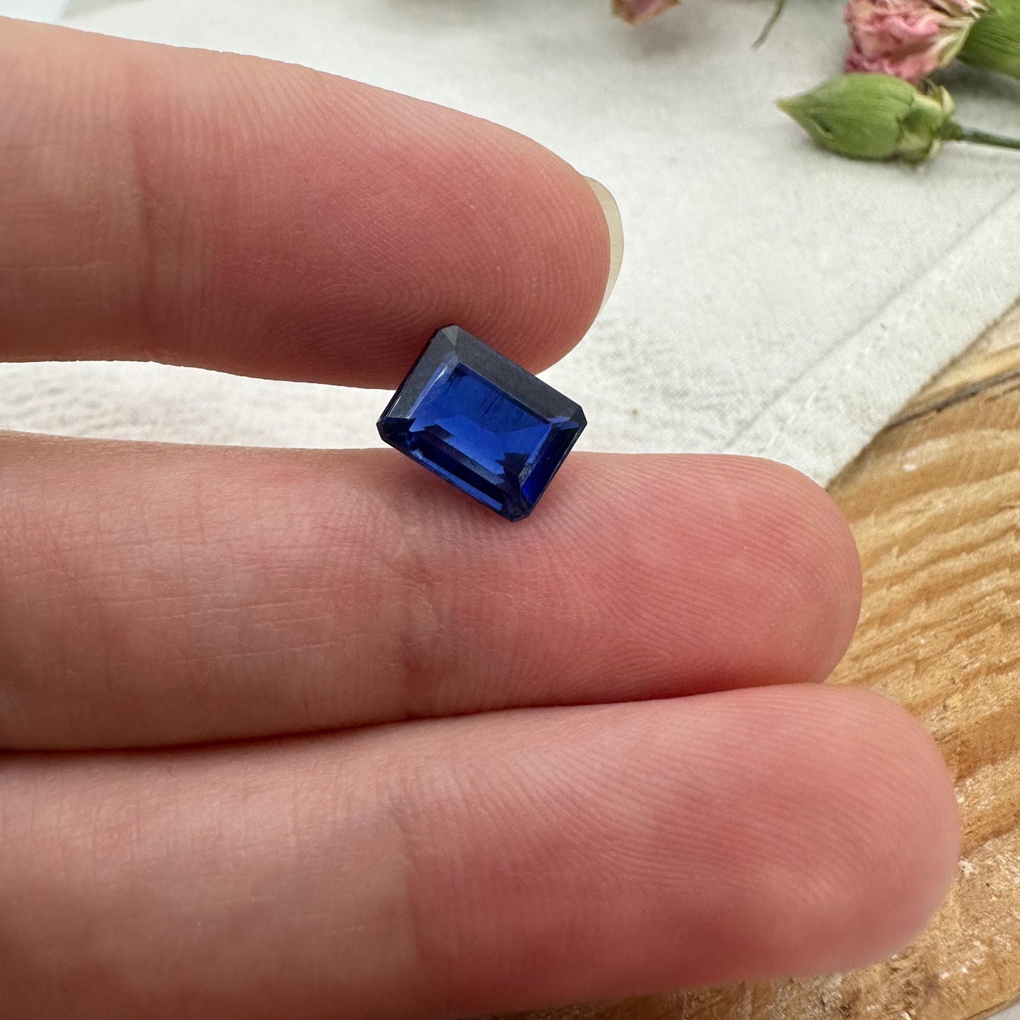 8.7x6.7mm Blue Kyanite 2.5 Carat Emerald Cut, Faceted Loose Gemstone
