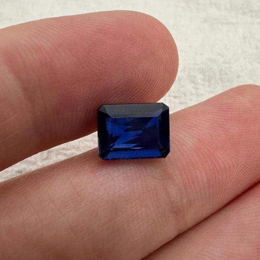 8.7x6.7mm Blue Kyanite 2.5 Carat Emerald Cut, Faceted Loose Gemstone
