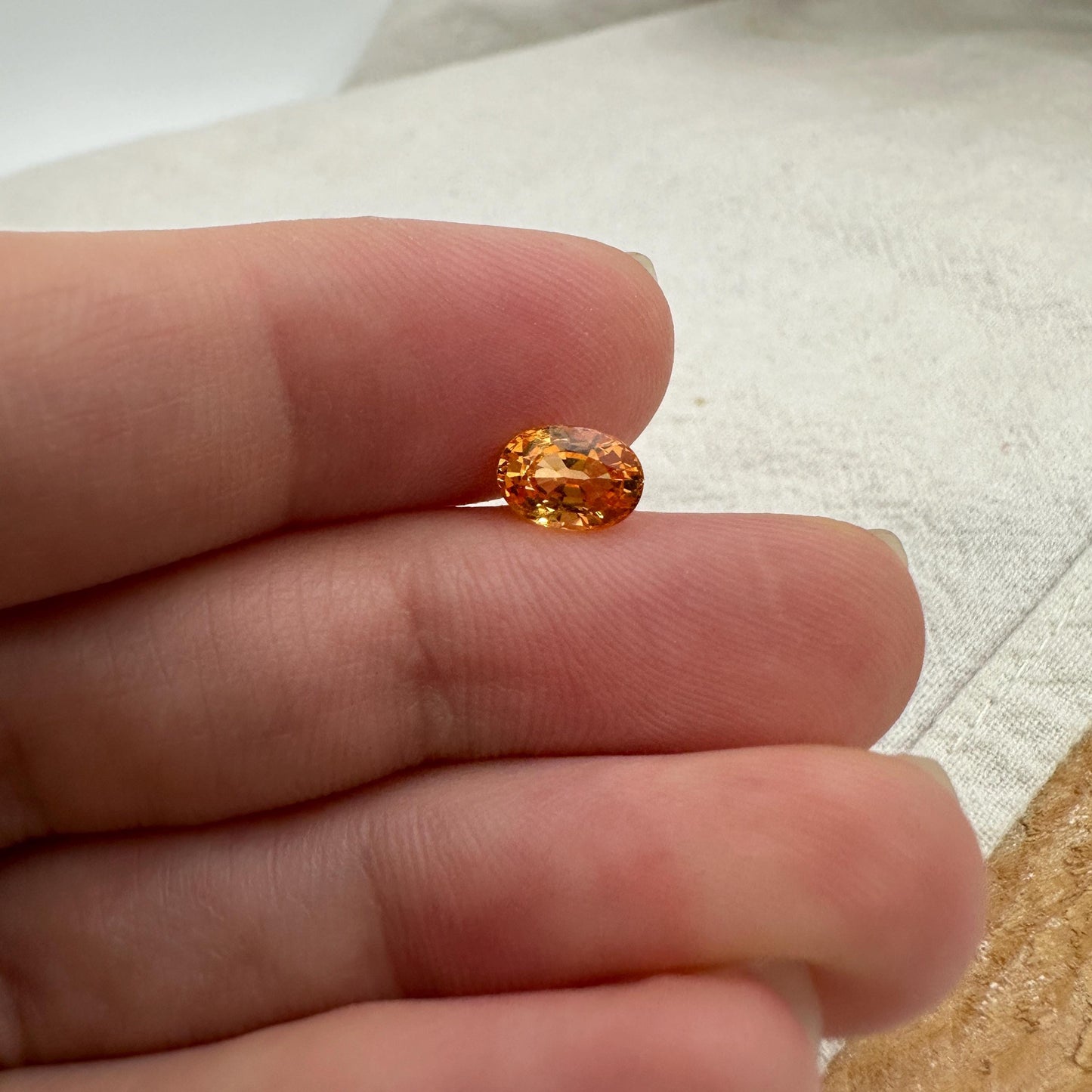 1.27 Carat Spessartite Garnet 7x5mm Oval Cut, Faceted Loose Orange Garnet
