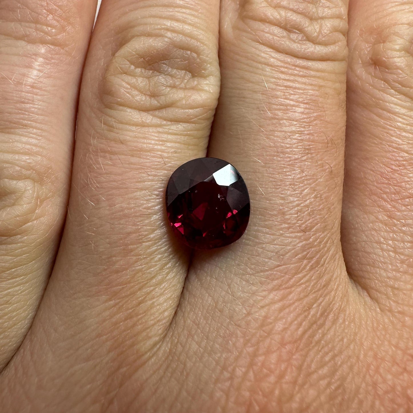 3.99 carat Natural Rhodolite Garnet, 9.7x8.9mm Purple Pink Garnet, Faceted Oval Cut Raspberry Garnet