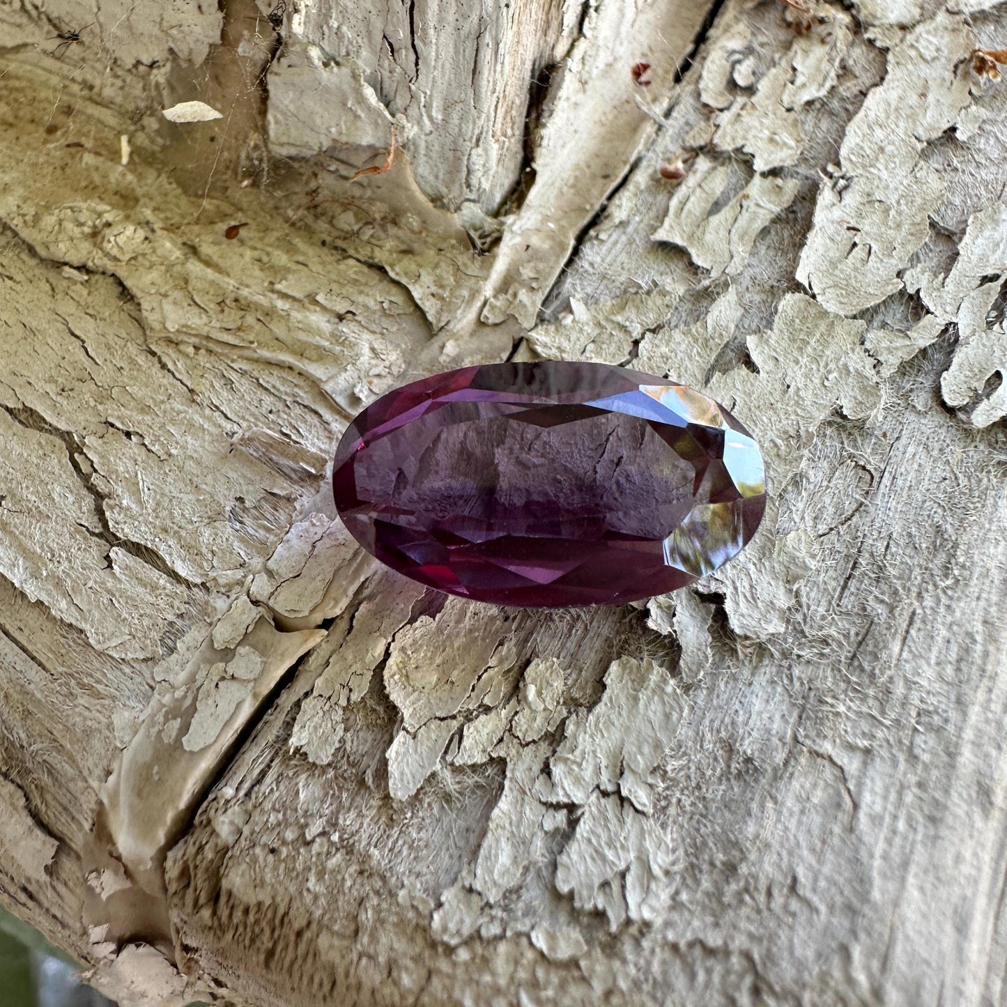 25 Carat Lab Created Purple Sapphire, 23x13.5mm Long Oval Cut Man-Made Lab Grown Corundum Faceted
