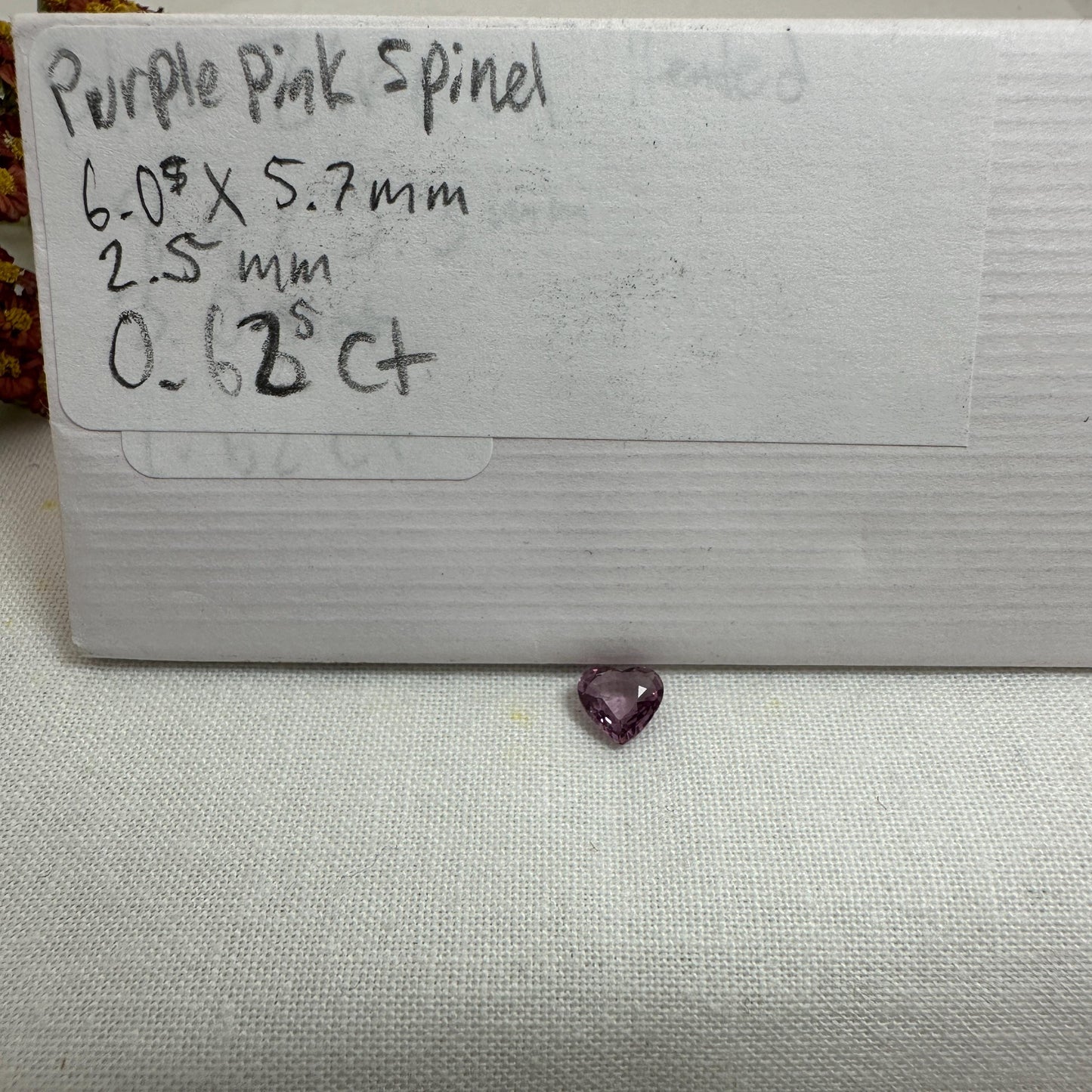 Natural Pink Spinel 0.62 carat 6x5.7mm Faceted Heart cut Loose Gem