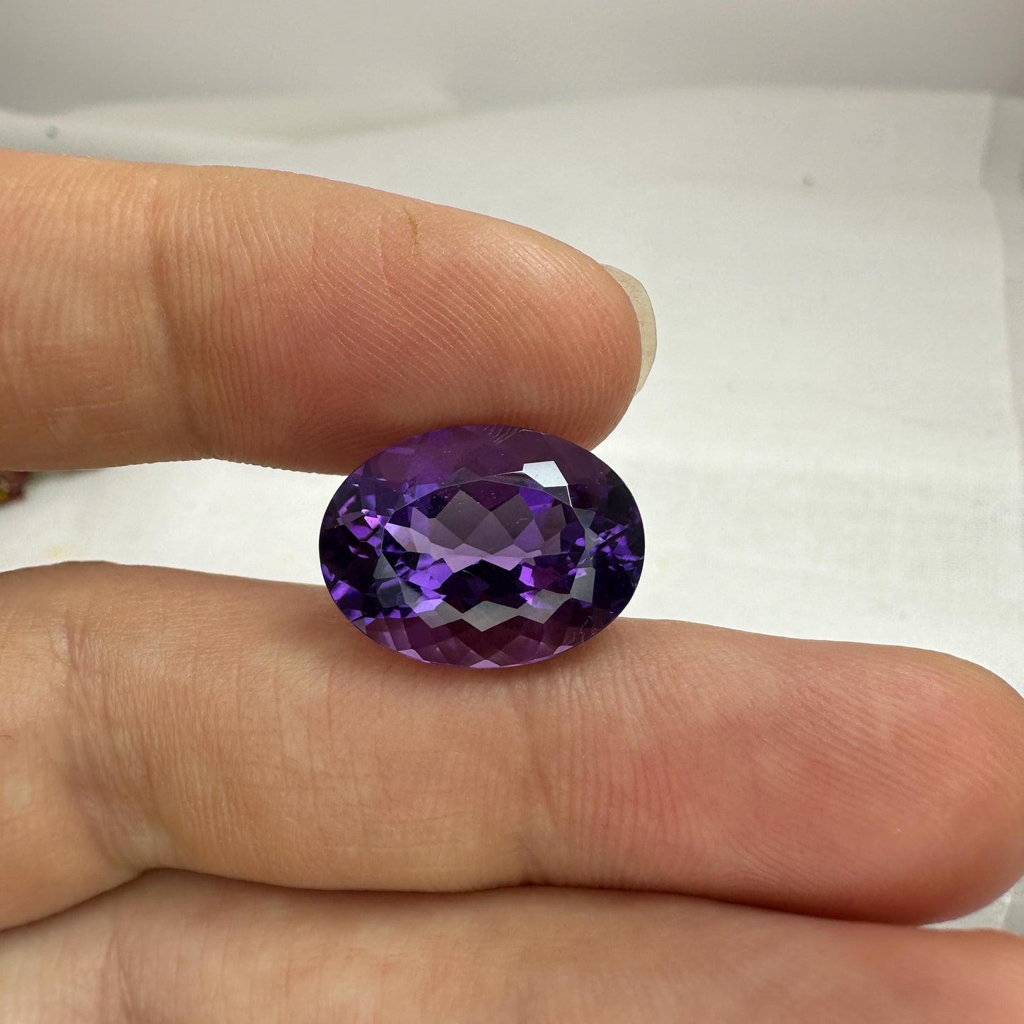 16x12mm Oval Purple Amethyst 9.85 Carat Natural Faceted Loose Gem