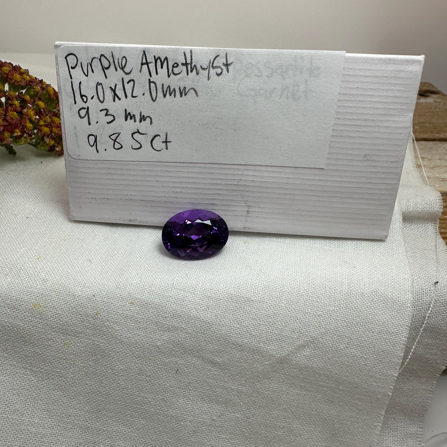 16x12mm Oval Purple Amethyst 9.85 Carat Natural Faceted Loose Gem