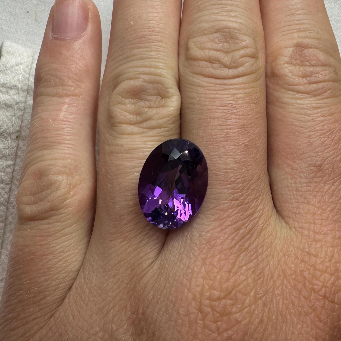 16x12mm Oval Purple Amethyst 9.85 Carat Natural Faceted Loose Gem