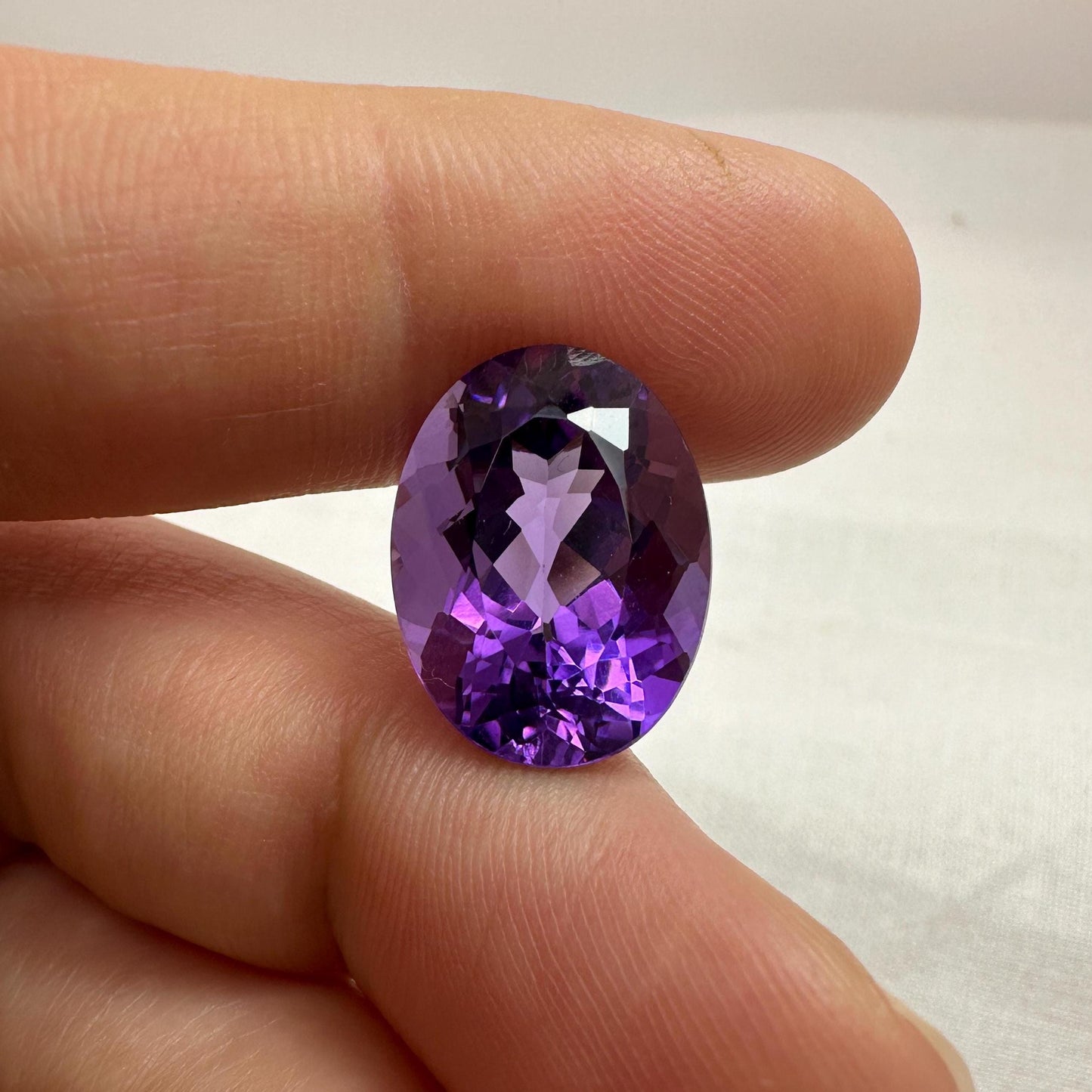 16x12mm Oval Purple Amethyst 9.85 Carat Natural Faceted Loose Gem