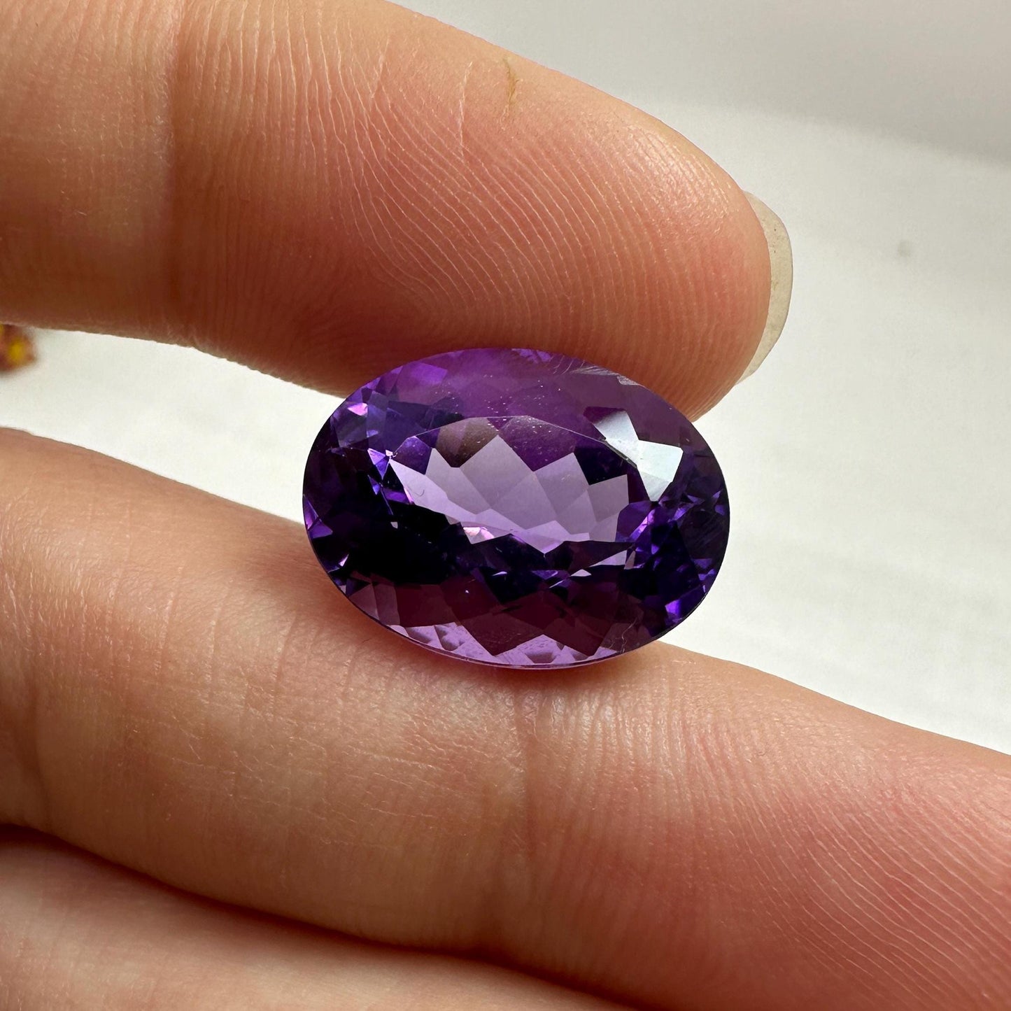 16x12mm Oval Purple Amethyst 9.85 Carat Natural Faceted Loose Gem