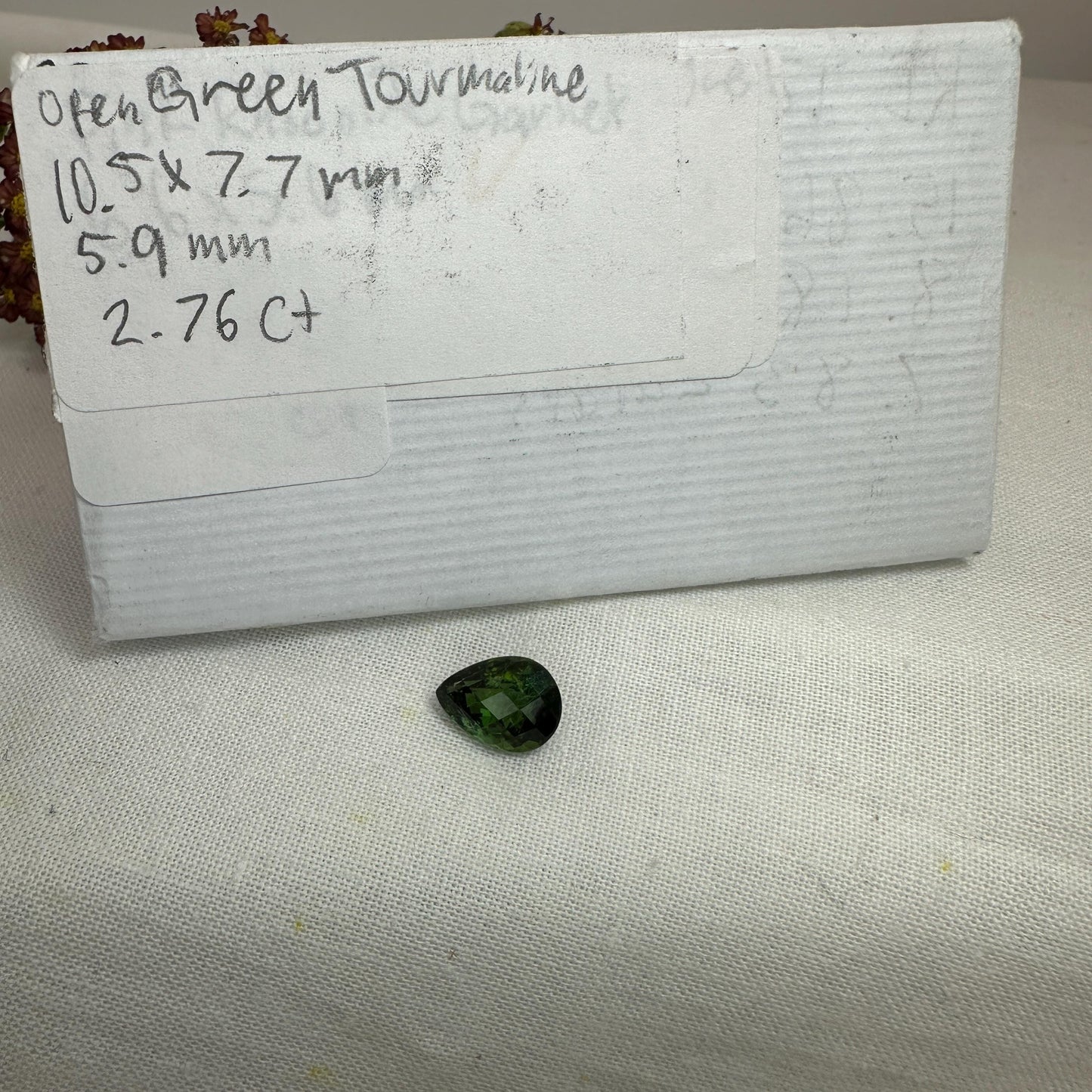 Natural Green Tourmaline 2.76 carat, 10.5x7.7mm Pear Cut, Yellowish Green, Faceted Loose Gemstone