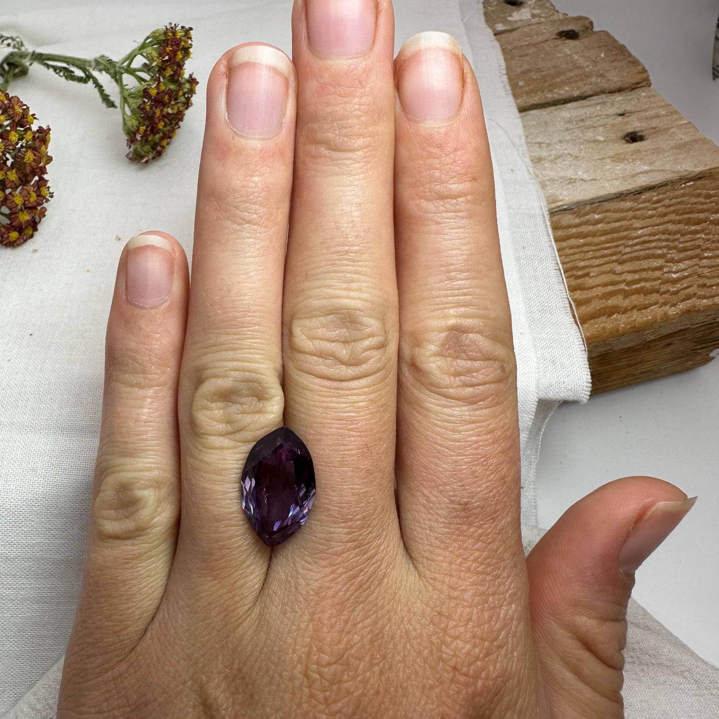 9.35 carat Purple Lab Sapphire 17.7x10.7mm Marquise cut Loose Lab Created Gemstone