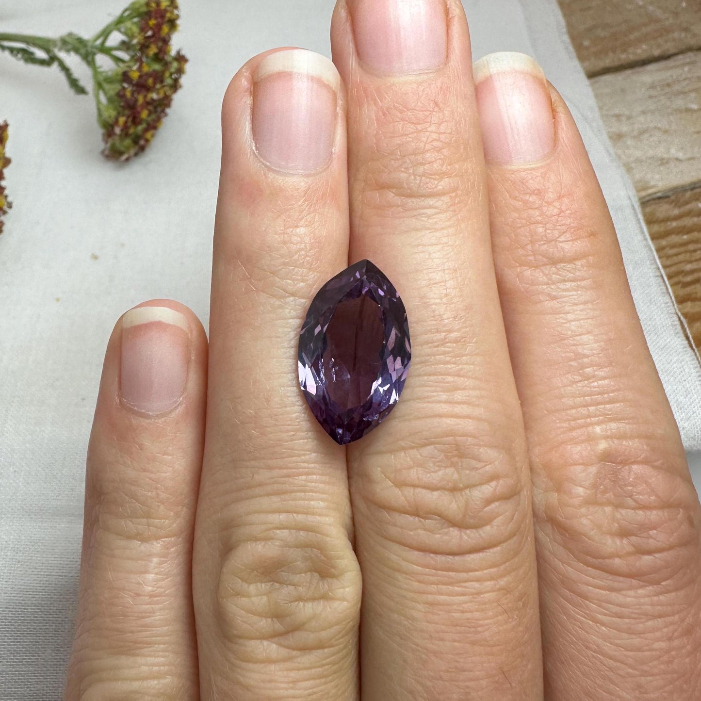 9.35 carat Purple Lab Sapphire 17.7x10.7mm Marquise cut Loose Lab Created Gemstone